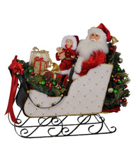 Load image into Gallery viewer, Karen Didion Originals SC-44 Lighted White Sled Santa
