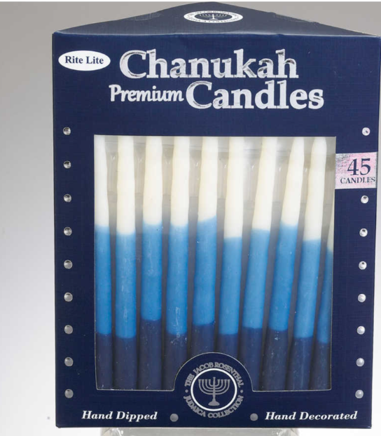 Premium Chanukah Candles - Blue, Light Blue & White