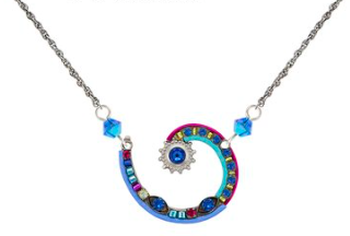 Firefly Jewelry Spiral Pendant Necklace-8875BB