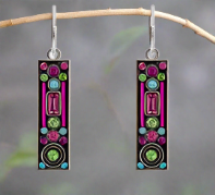 Firefly Jewelry Architectural Long Rectangle Earrings-E308ROSE