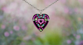 Firefly Jewelry Rose Heart Pendant Necklace-8708ROSE