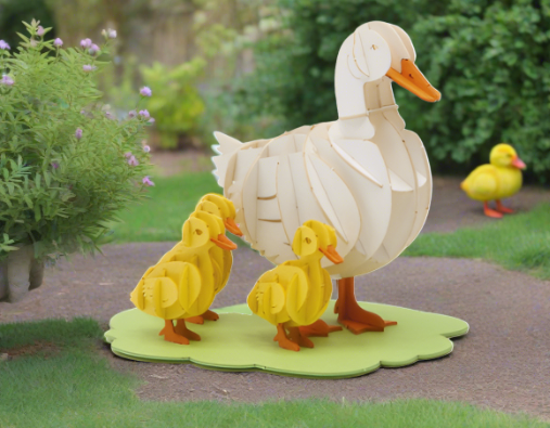 Fridolin 3-D Paper Model-Goose Family