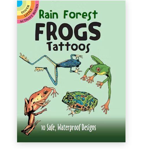 Dover Publications Rain Forest Frogs Tattoos