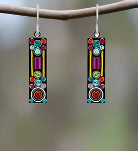 Firefly Jewelry Architectural Long Rectangle Earrings-E308MC