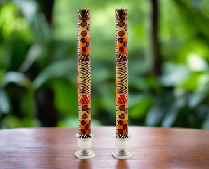 Kapula Animal Print Candle Pair Of Two 9" Tapers