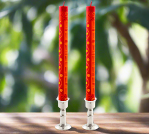 Kapula  African Sunset Candles Pair of Two 9" Tapers