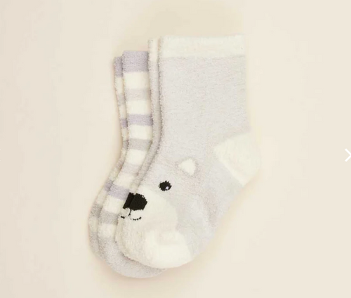 Warmies Marshmallow Bear Crew Socks-Large
