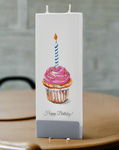 Flatyz Flat Hand-Crafted Candle - Happy Birthday Cupcake