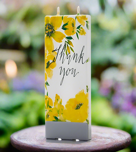 Flatyz Flat Handmade Candle - Thank You Yellow Floral Print