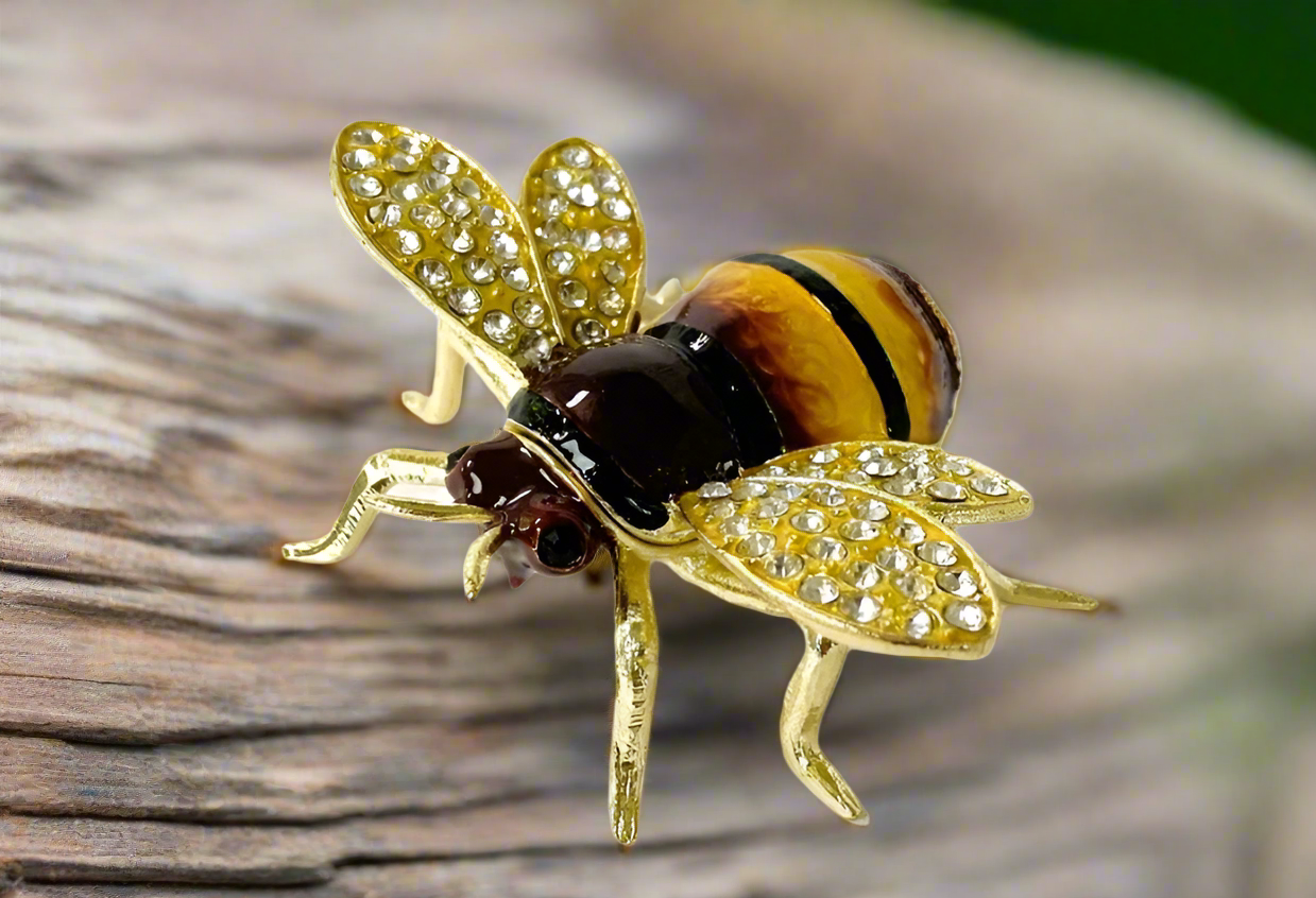 Kubla Crafts Bejeweled Trinket Box- Honey Bee