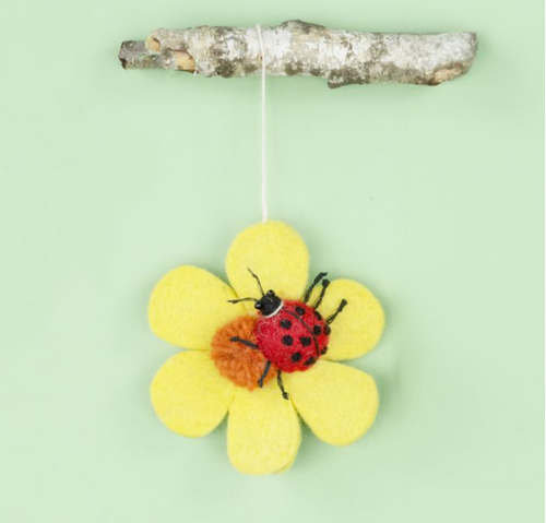DZI Handmade ORNAMENT: LADYBUG BLOOM