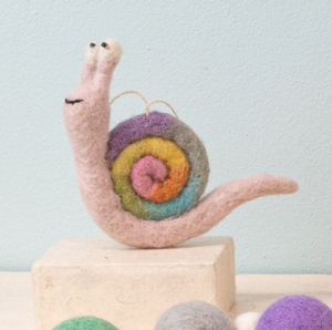 DZI Handmade ORNAMENT: PASTEL RAINBOW SNAIL