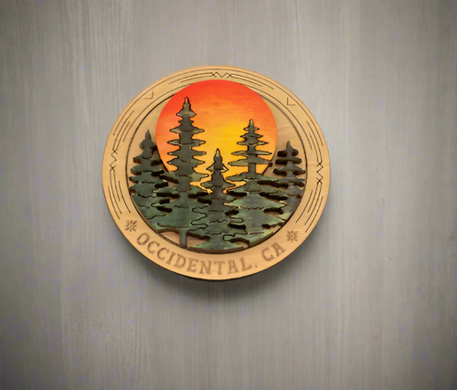 Twisted Pine Woodworks Occidental Magnet- Sunset