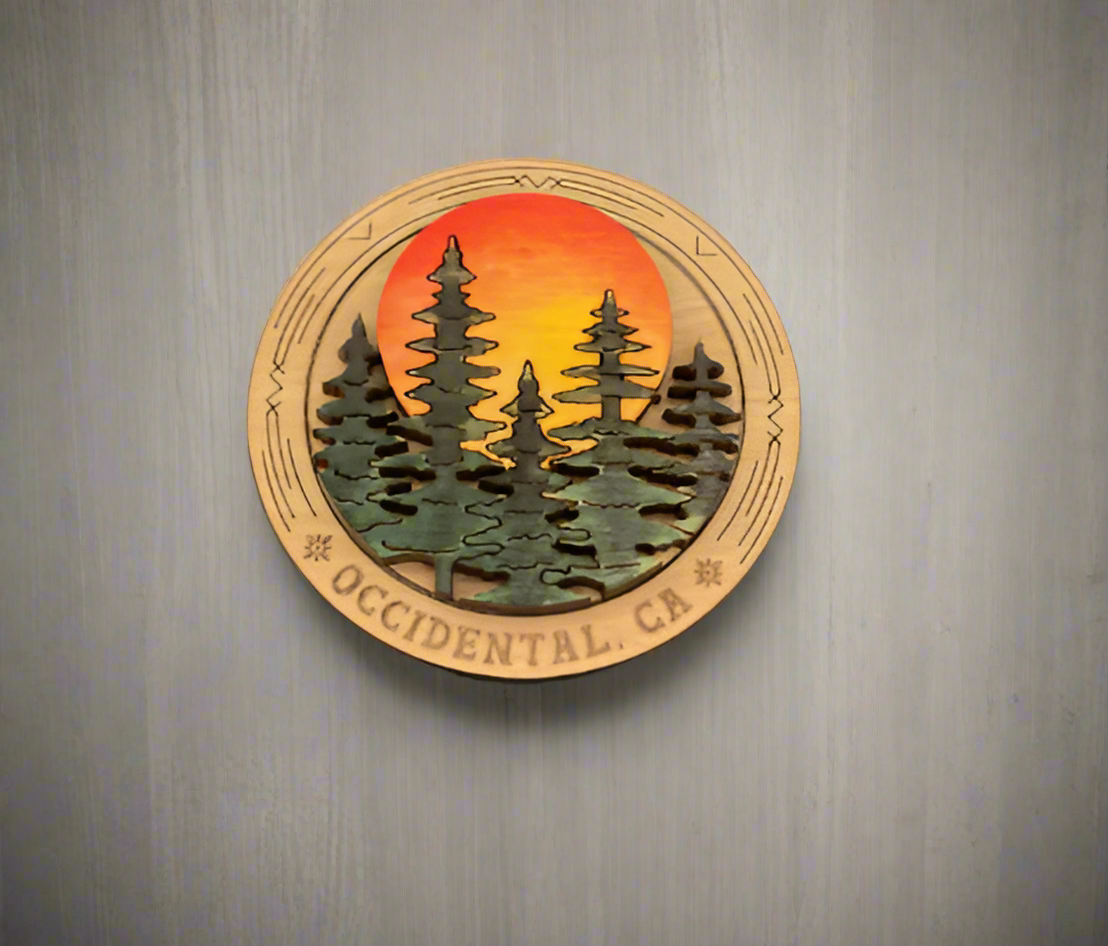 Twisted Pine Woodworks Occidental Magnet- Sunset