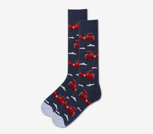 HotSox Men's Aviator Pup Crew Socks