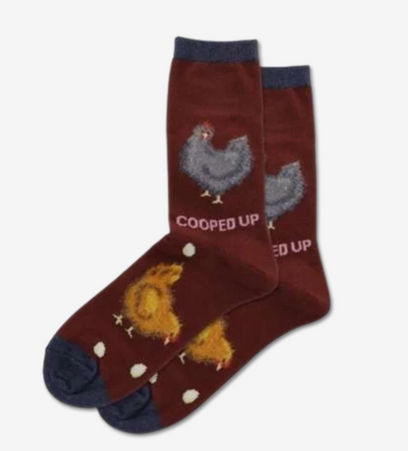 HotSox Cooped Up Fuzzy Womens Crew Socks