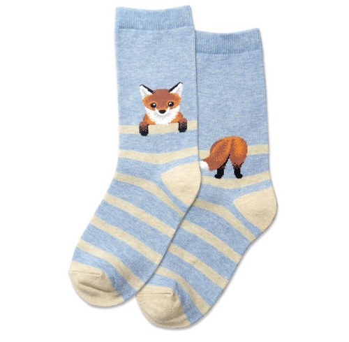HotSox Kid's Fox Stripe Crew Socks S/M