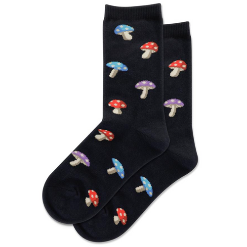 HotSox Kid's Mushrooms Crew Socks, S/M