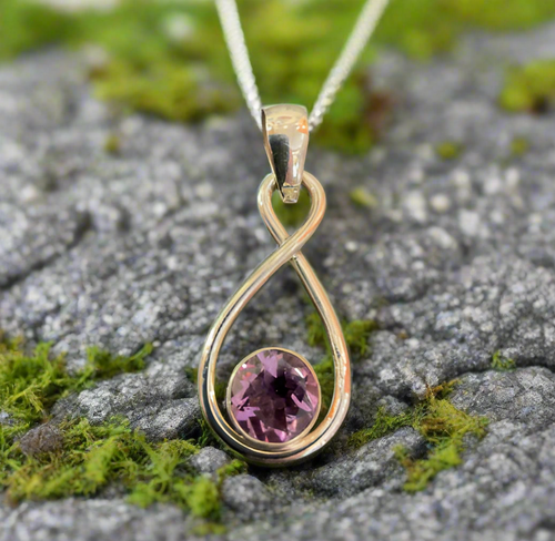 Hand Crafted Amethyst Pendant Set In Sterling Silver