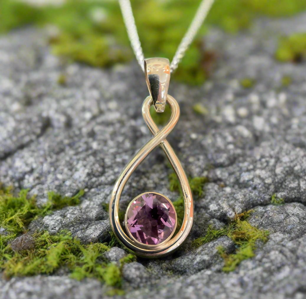 Hand Crafted Amethyst Pendant Set In Sterling Silver