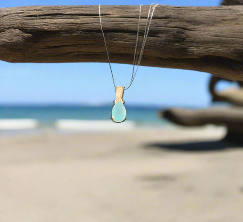 Hand Crafted Chalcedony Pendant Set In Sterling Silver