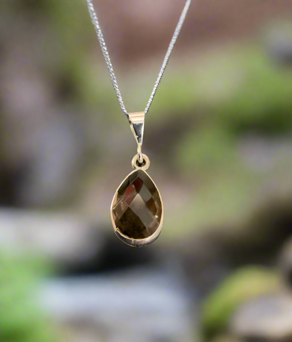 Hand Crafted Smokey Quartz Pendant Set In Sterling Silver