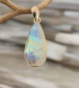 Hand Crafted Moonstone Pendant  Set In Sterling Silver