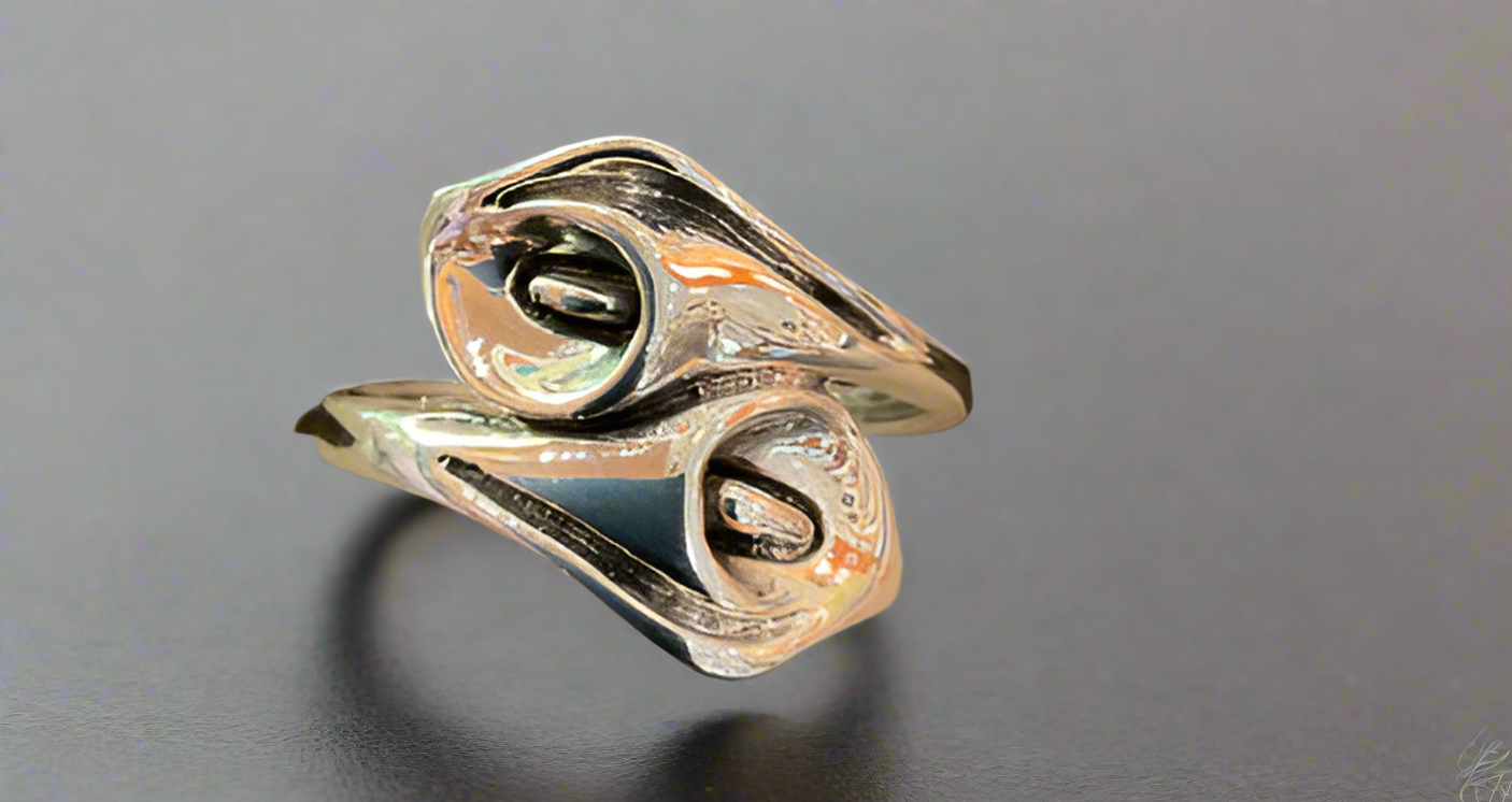 Hand Crafted Serling Silver Lily Ring- Size 9