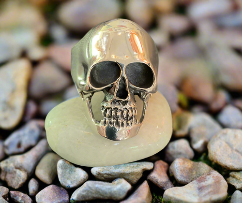 Hand Crafted Sterling Silver Skull Ring- Size 11.5