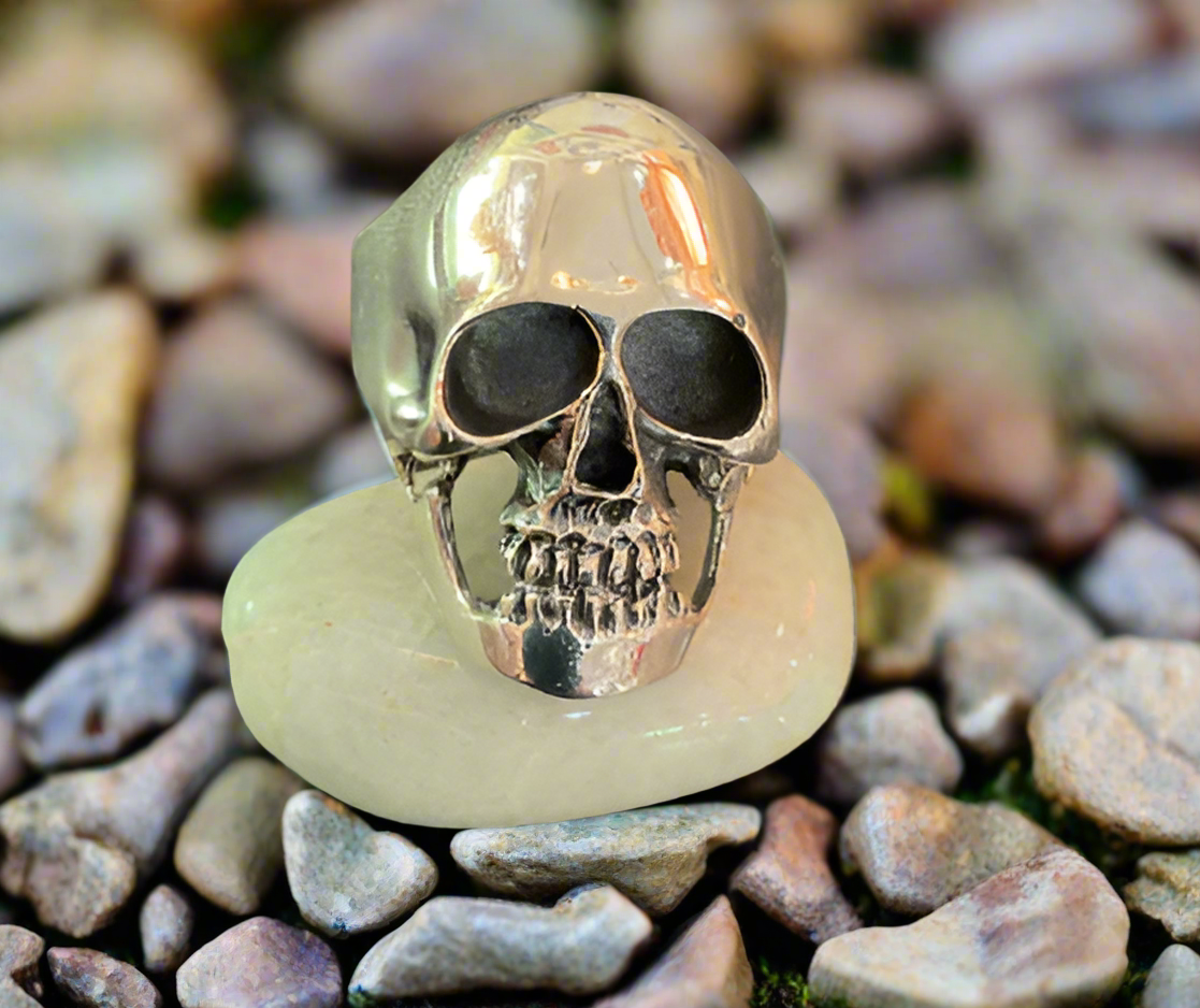 Hand Crafted Sterling Silver Skull Ring- Size 11.5