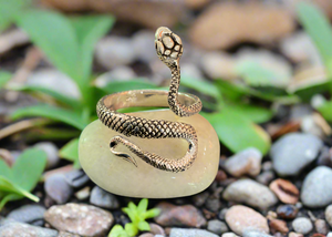 Hand Crafted Sterling Silver Snake Ring- Size 10