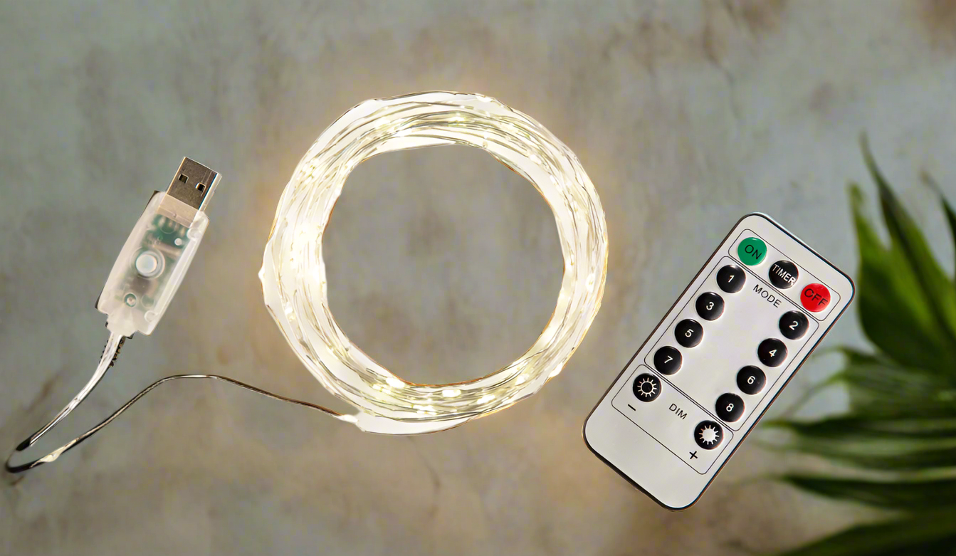 Kikkerland Extra Long Silver String Lights