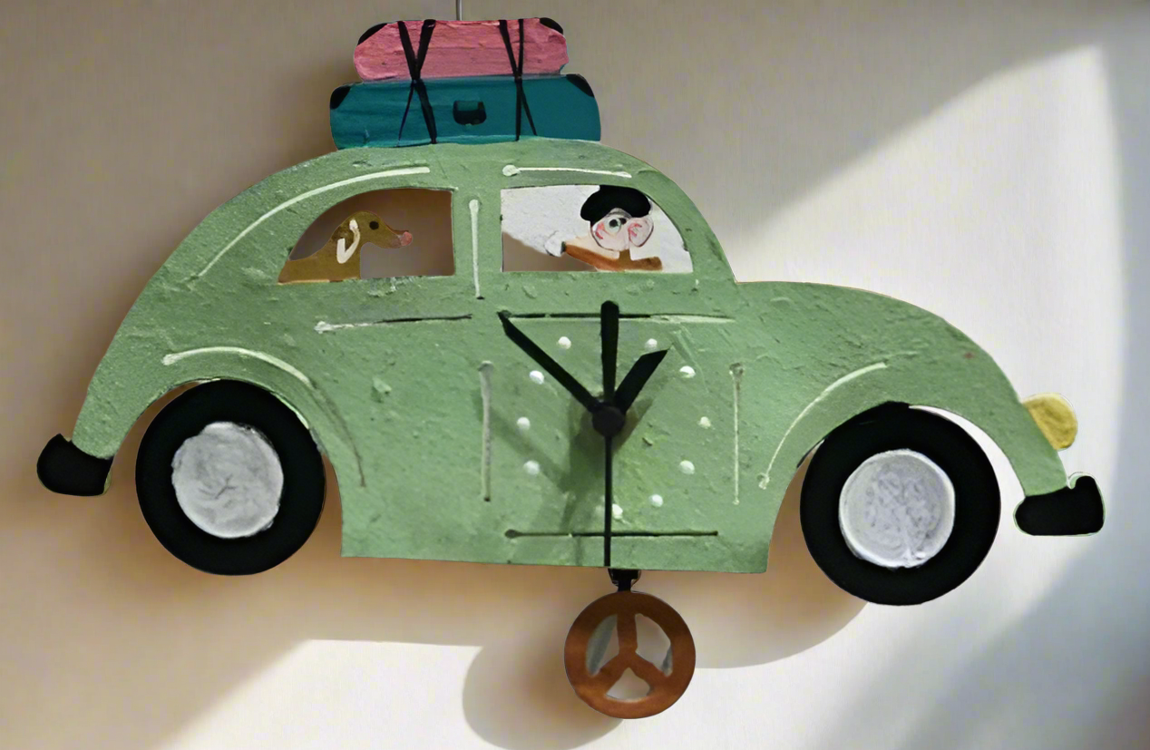 Oxidos VW Beatle Wall Clock - Green