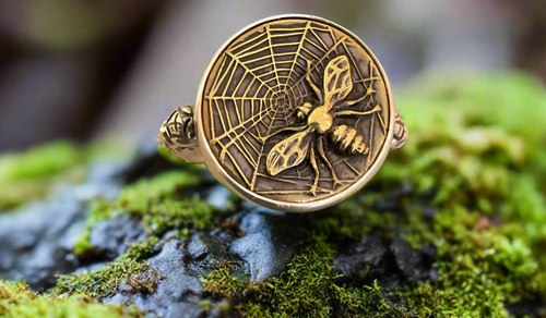 Elizabeth Ngo Antique Button Ring-Bee, Size 6.5