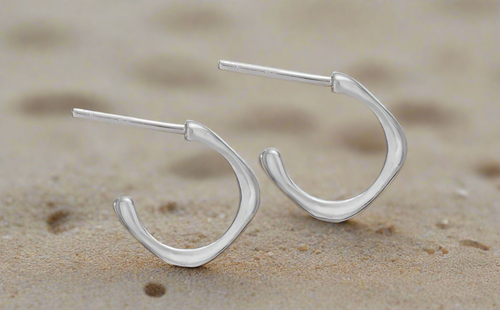 Tiger Mountain Jewelry Squared Off Sterling Silver Small Hoops- E5481