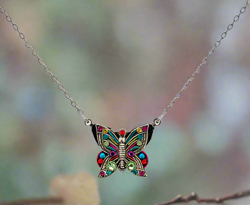Firefly Jewelry Filigree Butterfly Pendant Necklace- 9200MC