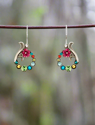 Firefly Jewelry Petite Hoop Flower Earrings- E687MC