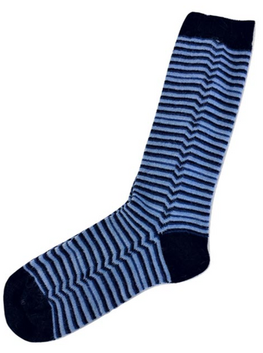 Tey Art Inc. Arrow Stripe Alpaca Socks- Navy