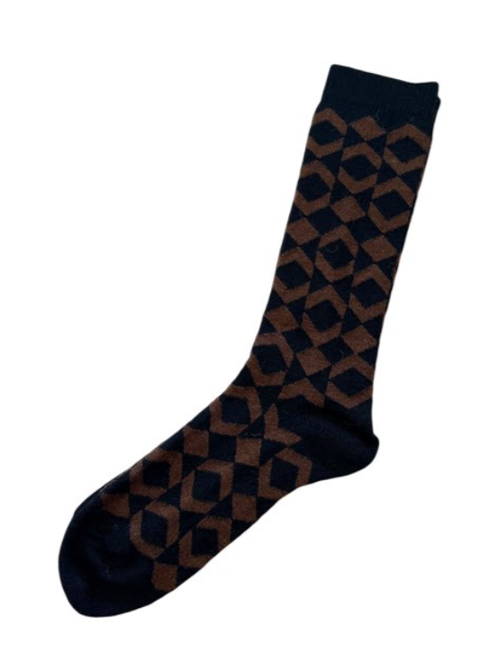 Tey Art Inc. Honeycomb Alpaca Socks- Black