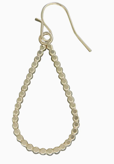 Mark Steel Jewelry Smashed Bead Teardrop Earring 28mm- F91SS