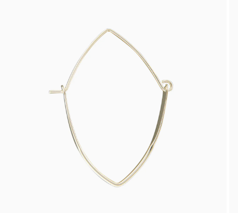 Mark Steel Jewelry Hinged Teardrop Flat Hoop- H74SS