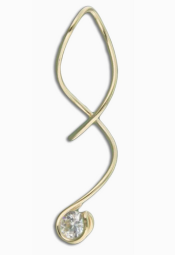 Mark Steel Jewelry Cubic Zirconia Rider Spiral Earring- D18-GF