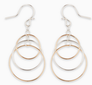 Mark Steel Jewelry Triple Circle Link Dangle Earring- L20MX