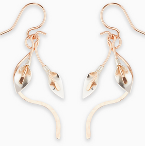 Mark Steel Jewelry Calla Lily Stem Dangle Earrings- F49rg