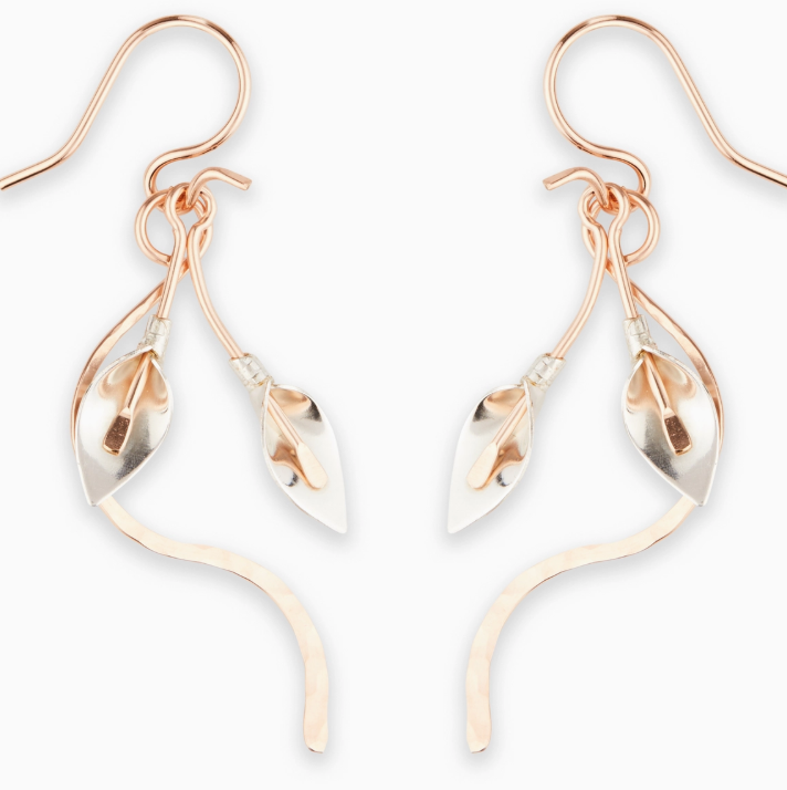 Mark Steel Jewelry Calla Lily Stem Dangle Earrings- F49rg