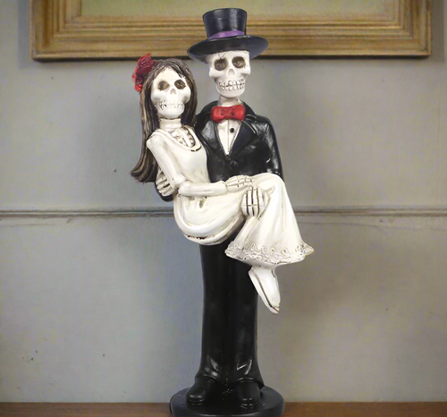 Young's Inc. Resin Skeleton Bride and Groom Tabletop Decor