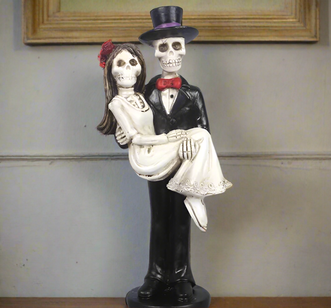 Young's Inc. Resin Skeleton Bride and Groom Tabletop Decor