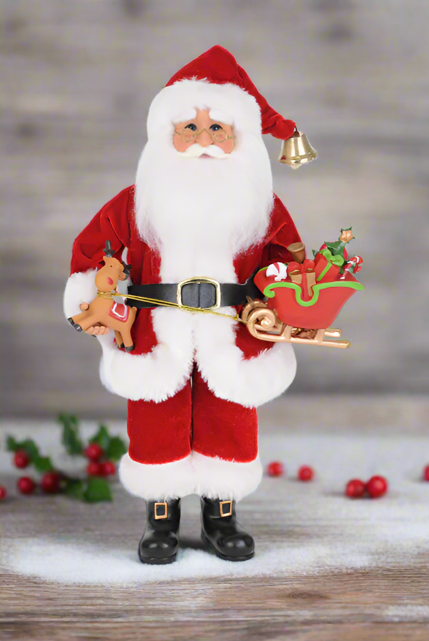 Karen Didion Originals Reindeer Sled Santa