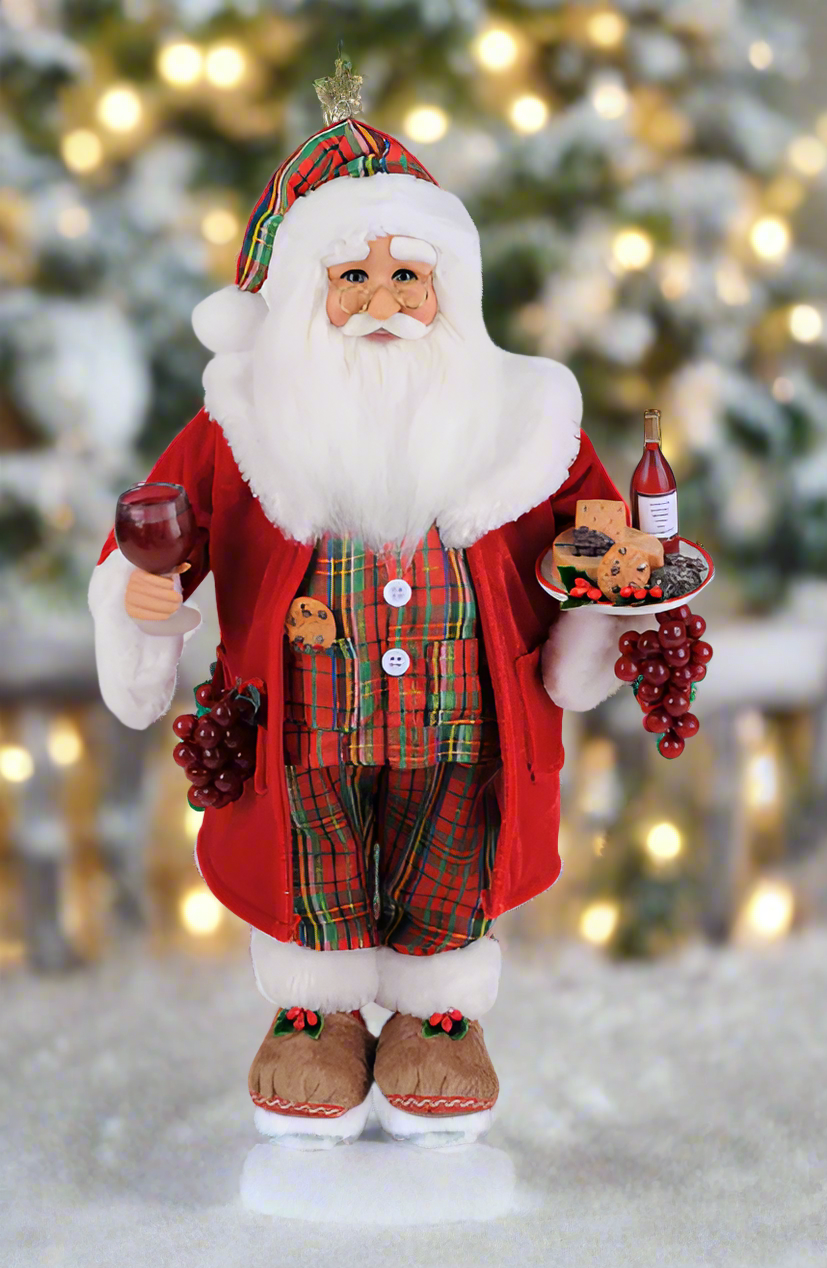 Karen Didion Originals Midnight Snacking w/ Wine Santa