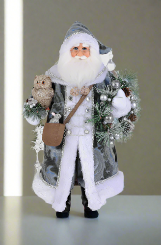 Karen Didion Originals Lighted Snowy Serenity Santa